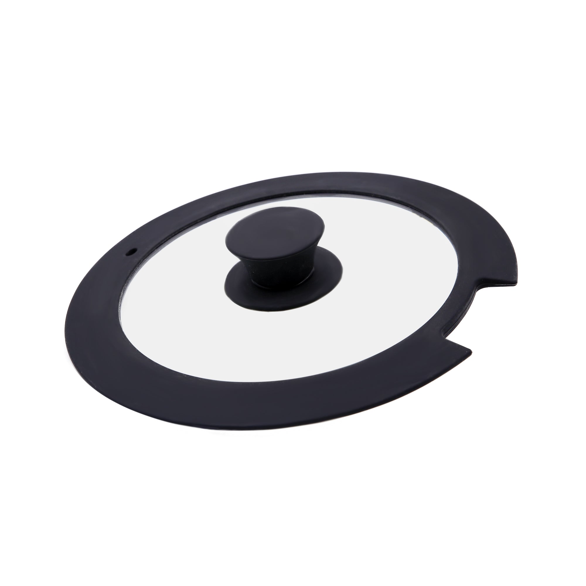 SILICONE GLASS LID FOR DETACHABLE PAN HANDLE-NOTCHED RIM