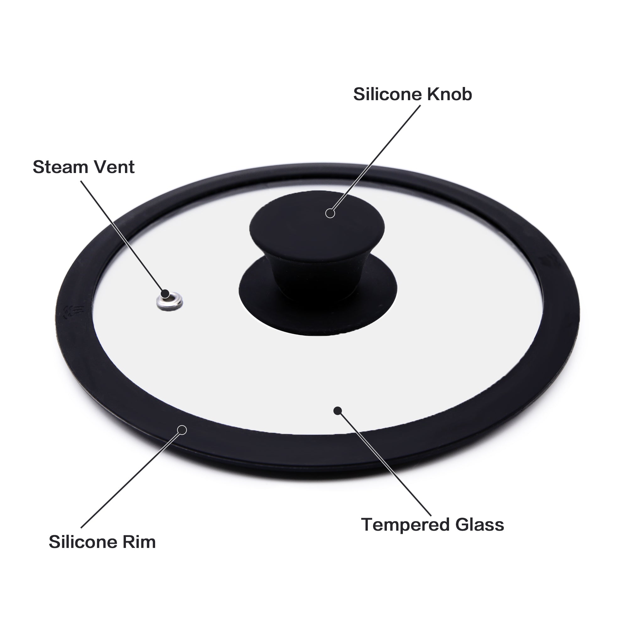 SILICONE GLASS LID-FLAT