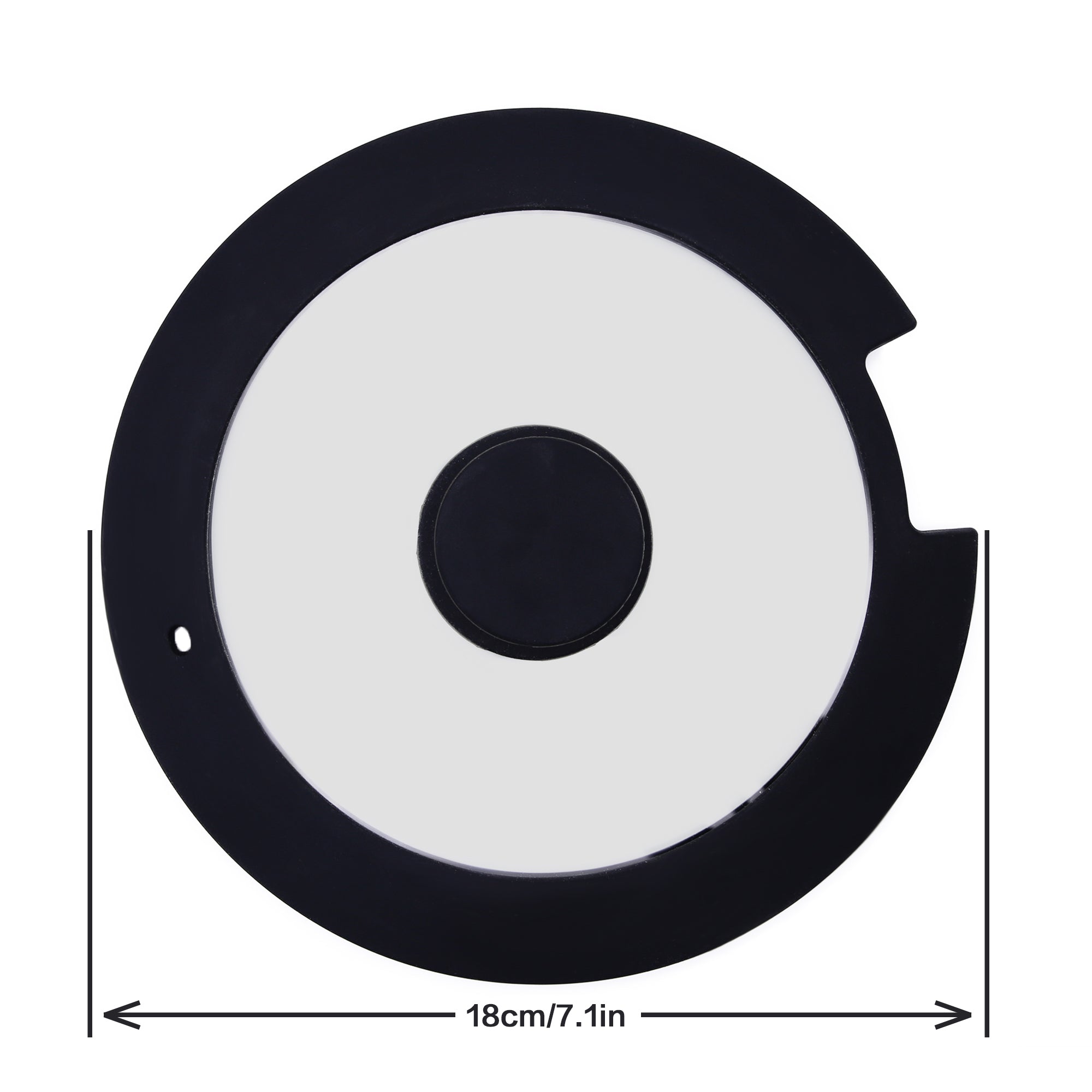 SILICONE GLASS LID FOR DETACHABLE PAN HANDLE-NOTCHED RIM