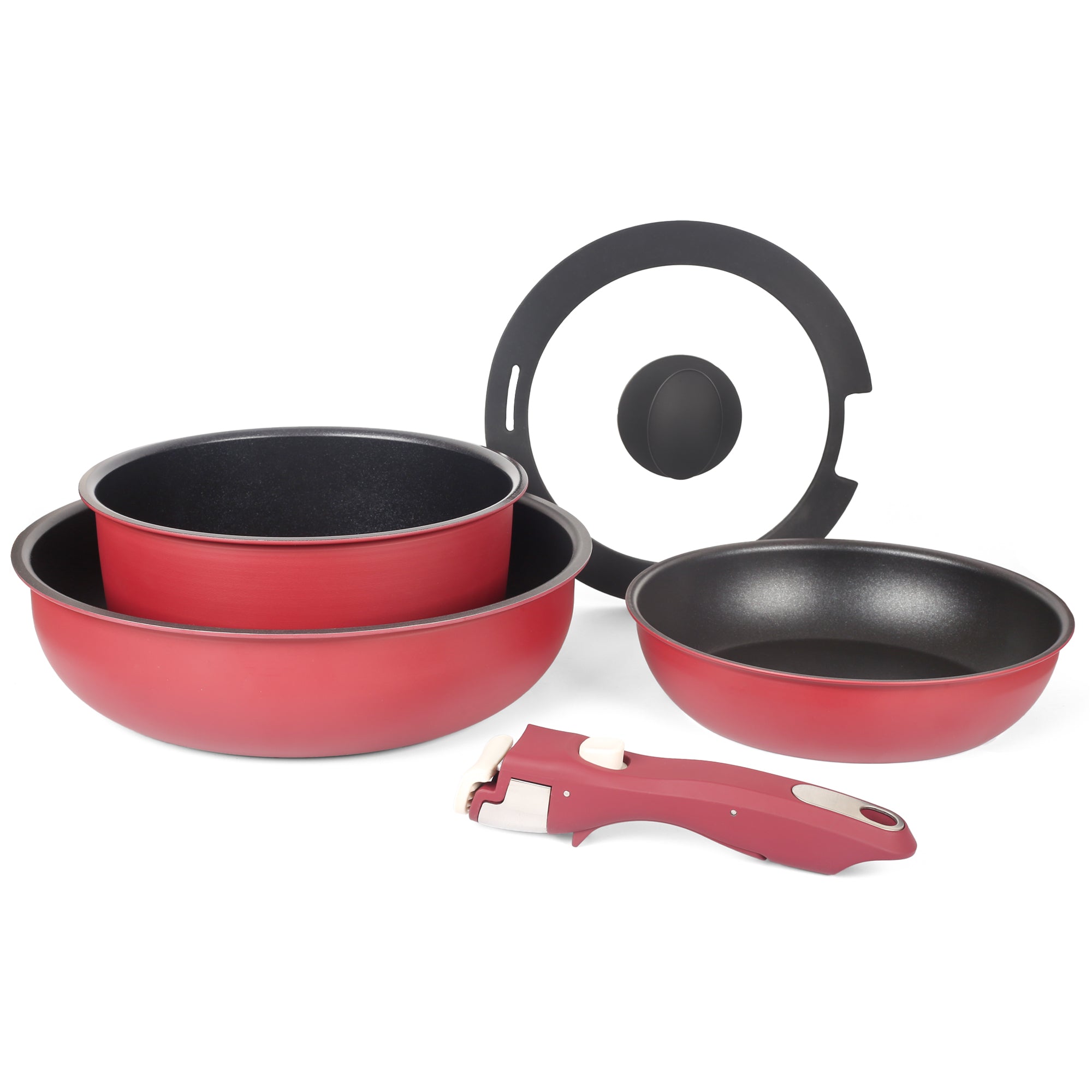 Detachable Handle Cookware Set 5PCS, Stackable Pots and Pans for Kitchen