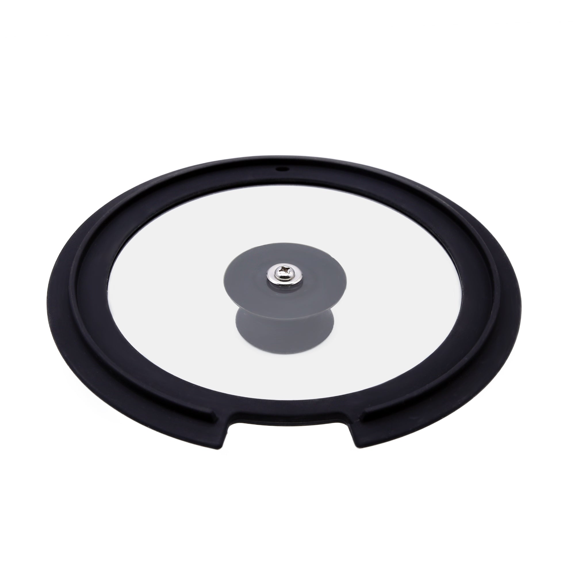 SILICONE GLASS LID FOR DETACHABLE PAN HANDLE-NOTCHED RIM