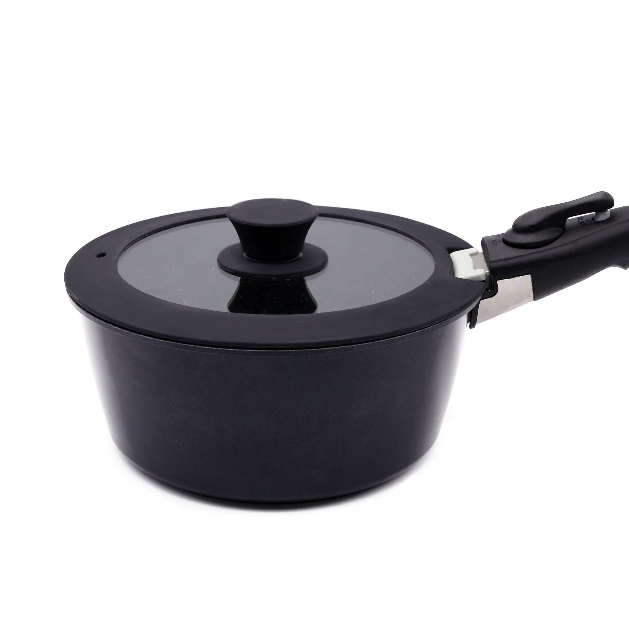 SILICONE GLASS LID FOR DETACHABLE PAN HANDLE-NOTCHED RIM