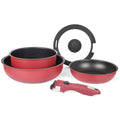 Detachable Handle Cookware Set 5PCS, Stackable Pots and Pans for Kitchen