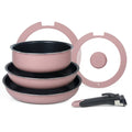 Morandi Colors Non Stick Cookware Set with Detachable pan hanle